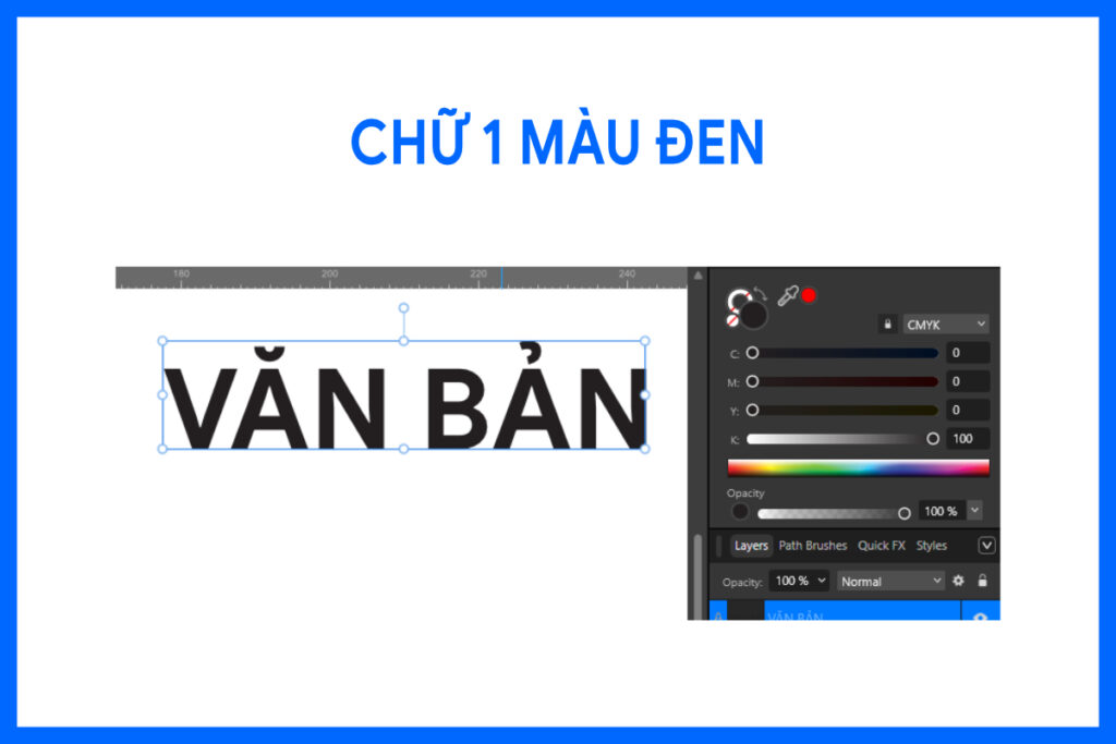 Văn bản 1 màu đen