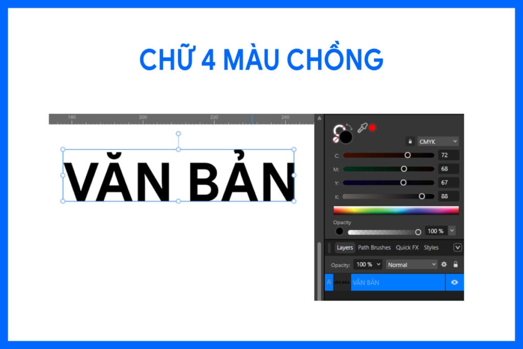 Chữ 4 màu chồng